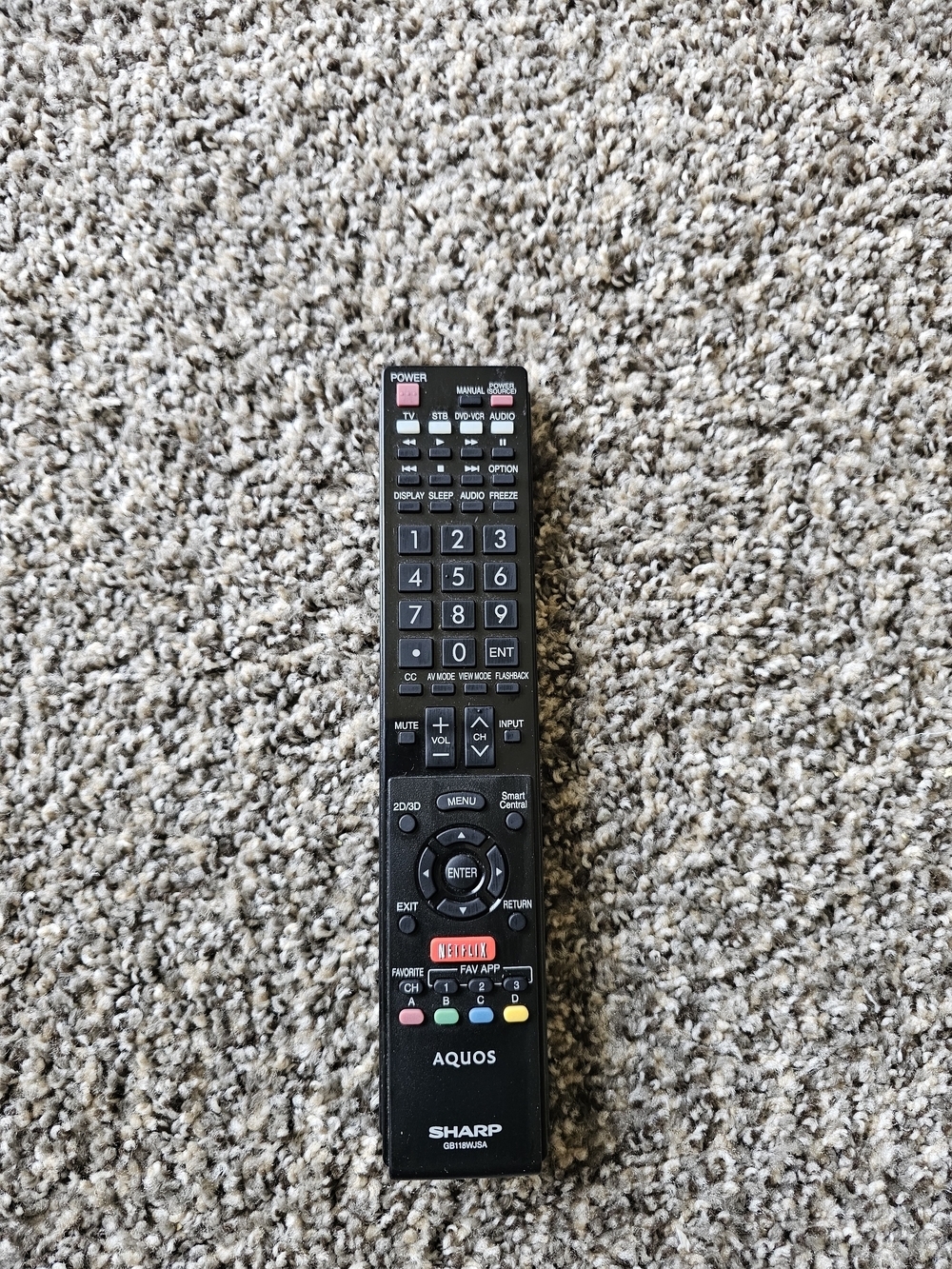 Sharp AQUOS Black TV Remote with Netflix Button